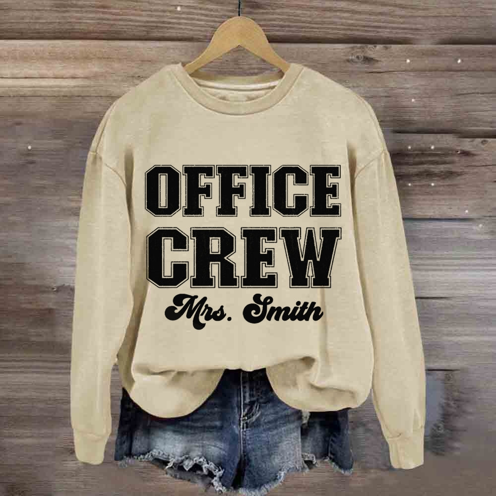 Personalized Name Front Office Crew sweatshirt