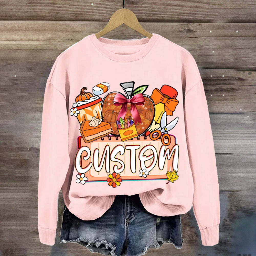 Personalized Custom Apples And Crayons sweatshirt