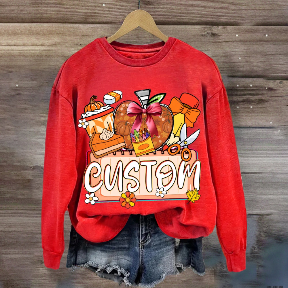 Personalized Custom Apples And Crayons sweatshirt