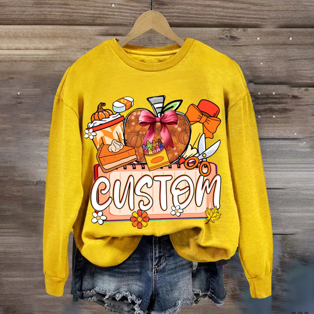 Personalized Custom Apples And Crayons sweatshirt