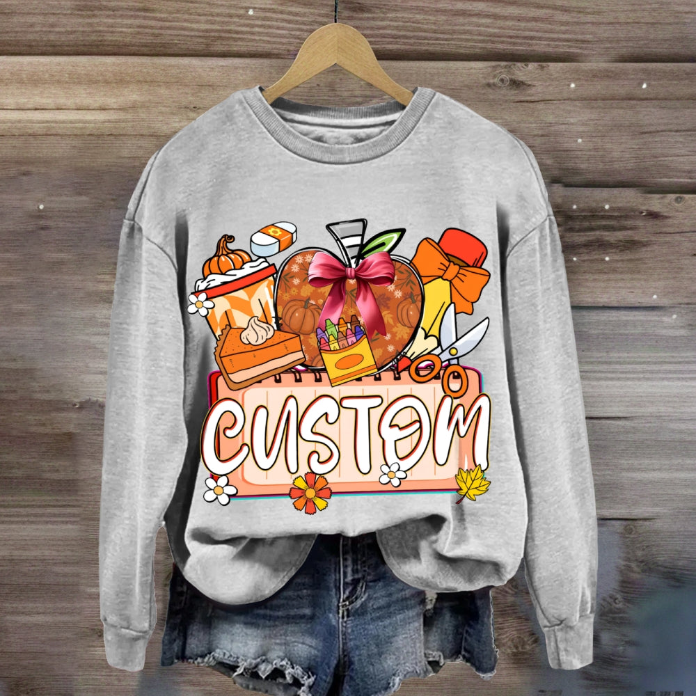 Personalized Custom Apples And Crayons sweatshirt