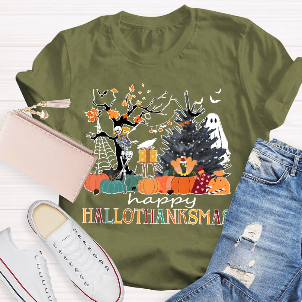 Happy Hallothanksmas Ghost T-shirt