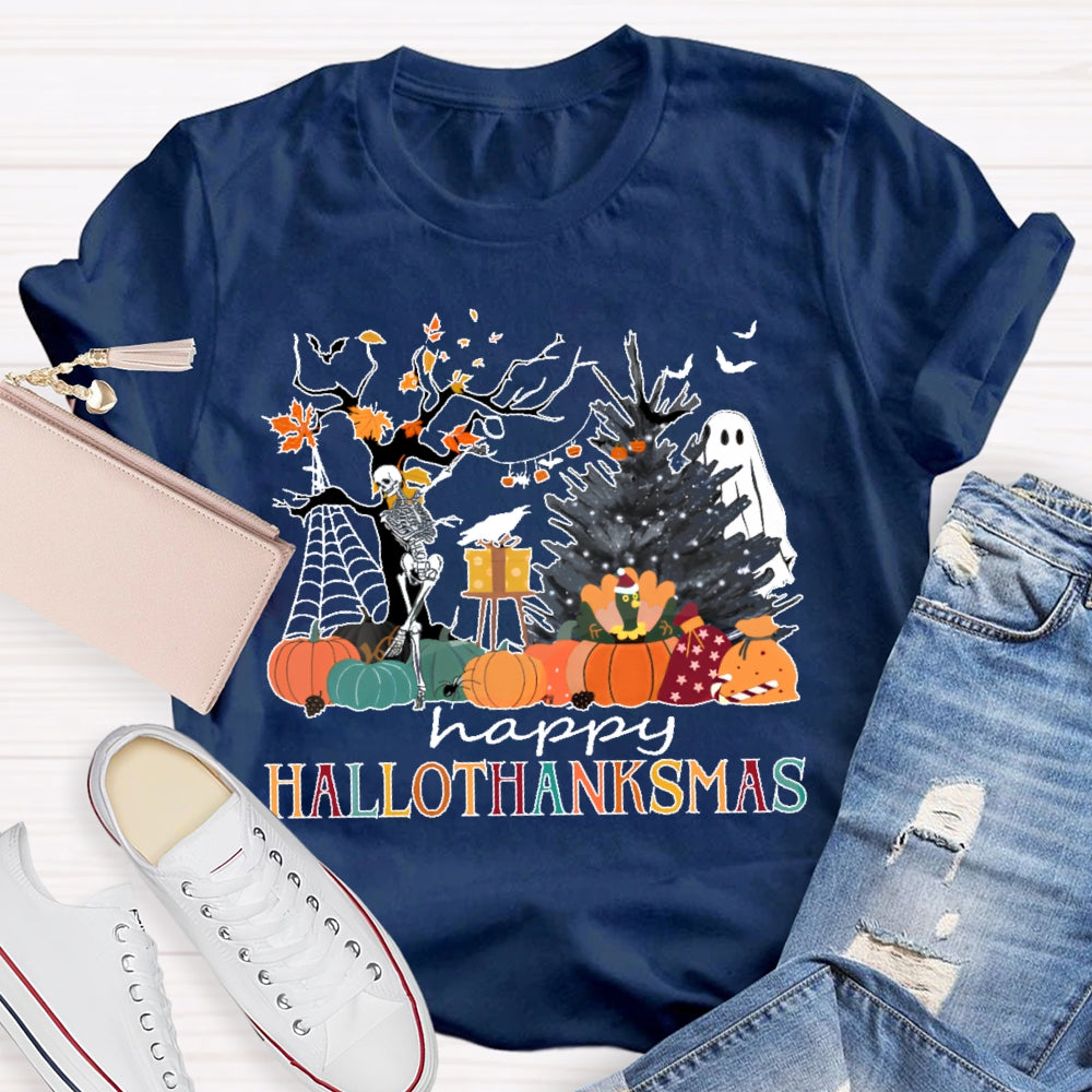 Happy Hallothanksmas  Ghost T-shirt