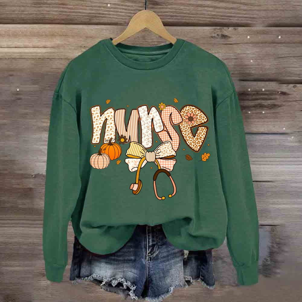 School Nurse Bow Tie Stethoscope Halloween sweatshirt