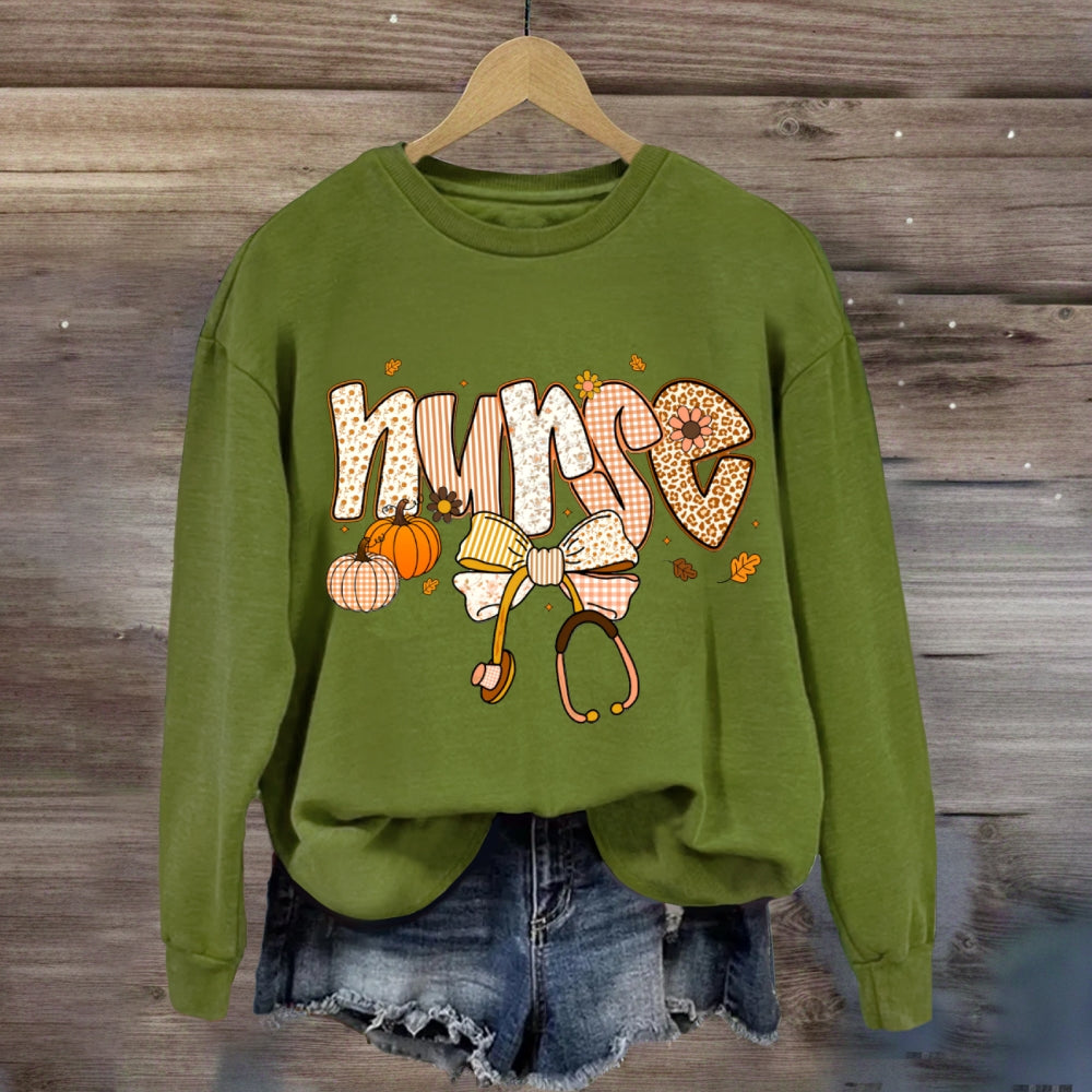 School Nurse Bow Tie Stethoscope Halloween sweatshirt