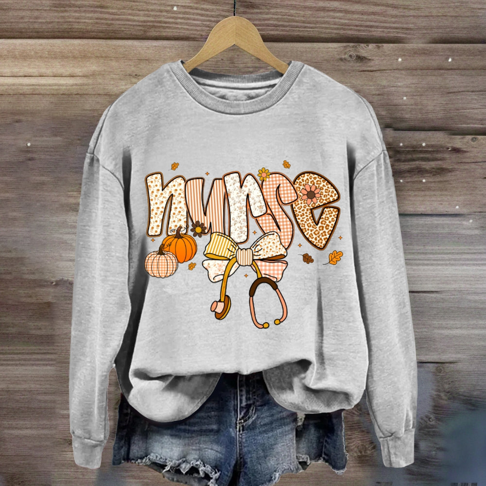 School Nurse Bow Tie Stethoscope Halloween sweatshirt