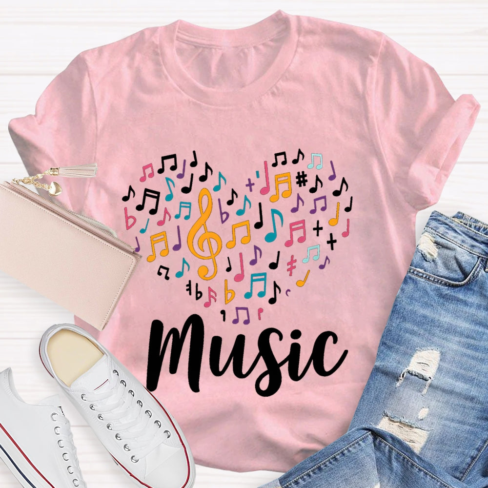 Colorful Music Symbols Music Teacher T-shirt