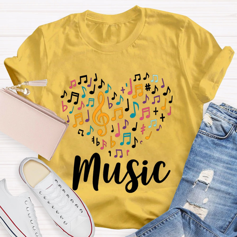 Colorful Music Symbols Music Teacher T-shirt