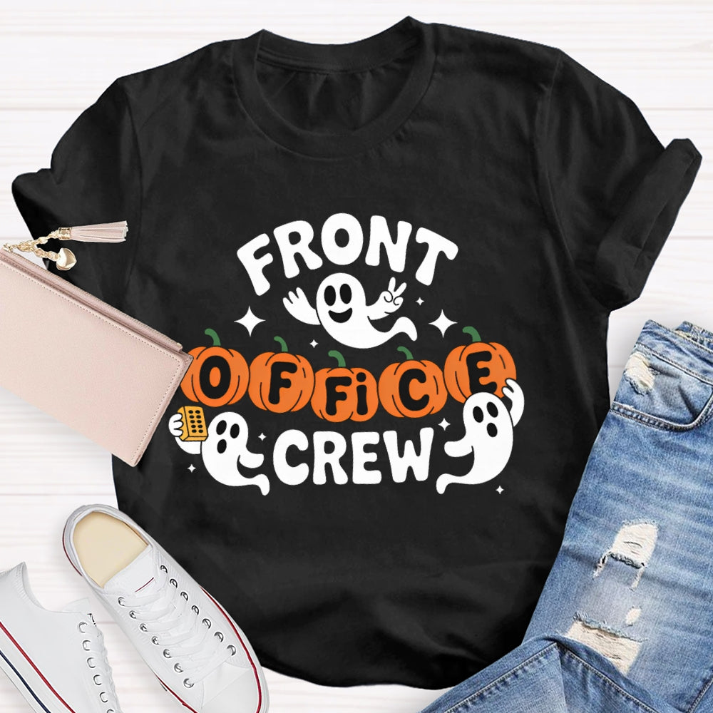 Front Office Crew Pumpkin Font Halloween T-shirt