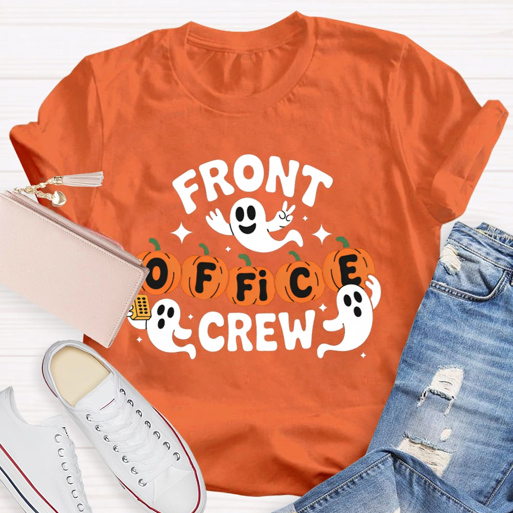 Front Office Crew Pumpkin Font Halloween T-shirt