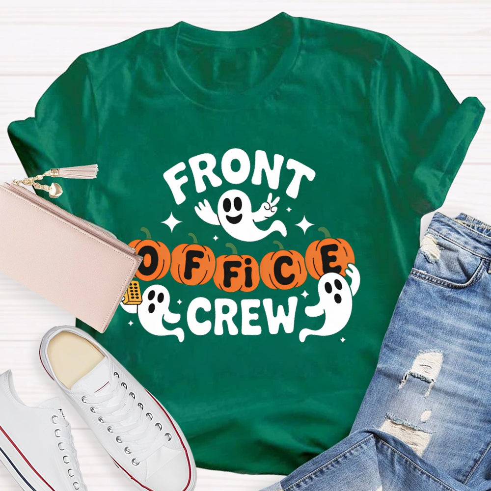 Front Office Crew Pumpkin Font Halloween T-shirt