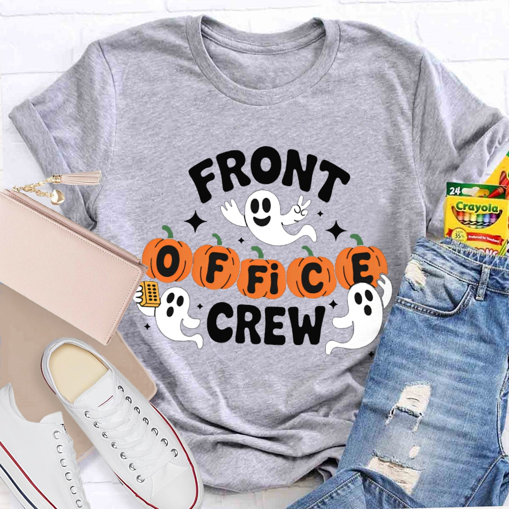 Front Office Crew Pumpkin Font Halloween T-shirt