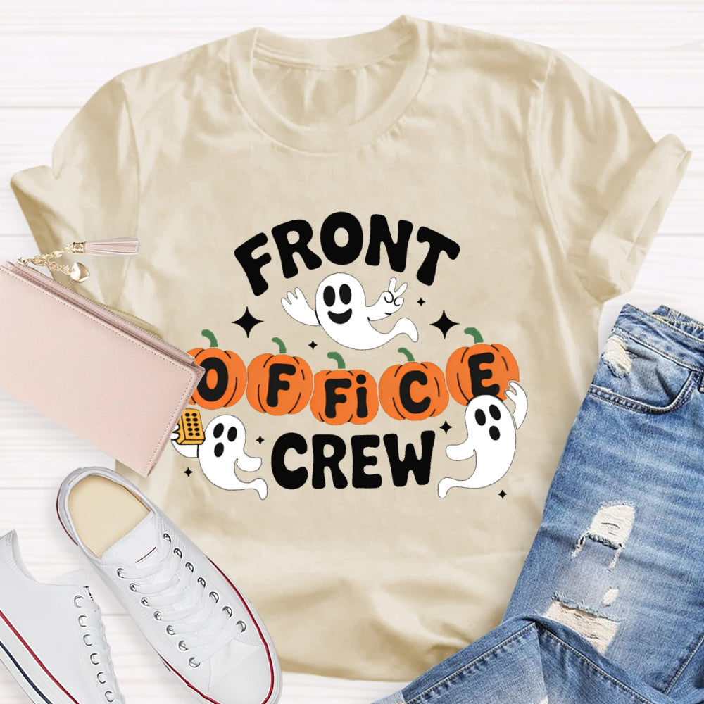 Front Office Crew Pumpkin Font Halloween T-shirt