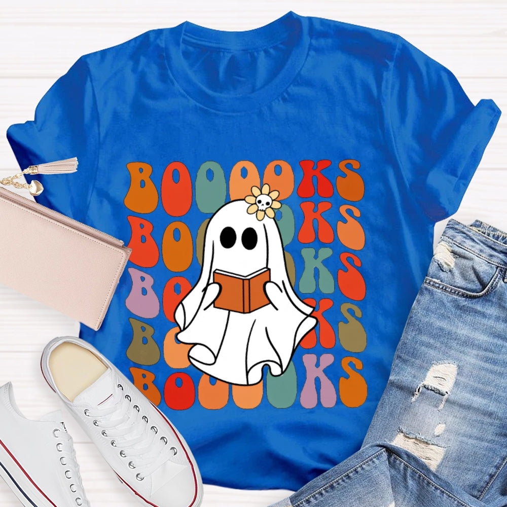 A Cute Ghost Reading A Book T-shirt