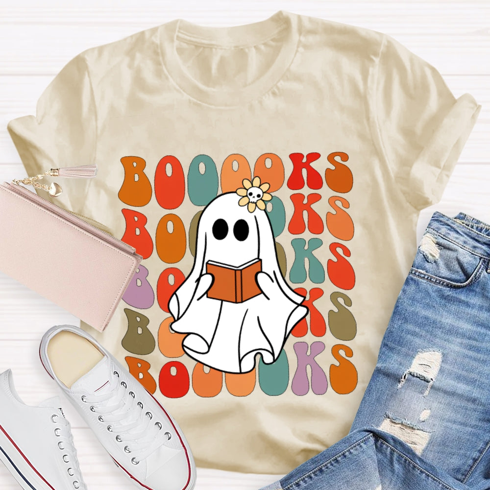 A Cute Ghost Reading A Book T-shirt