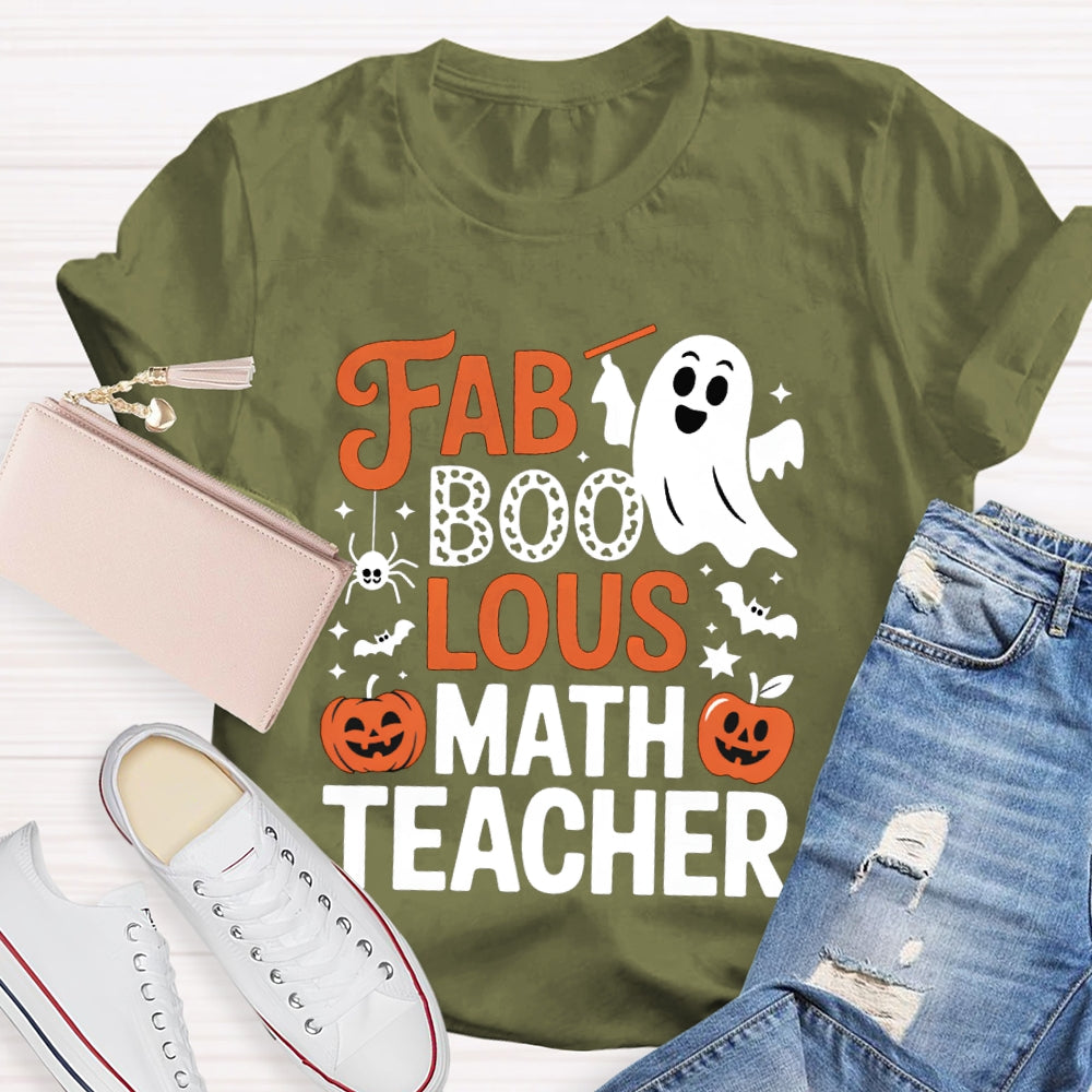 Fab Boo Lous Math Teacher Halloween T-shirt