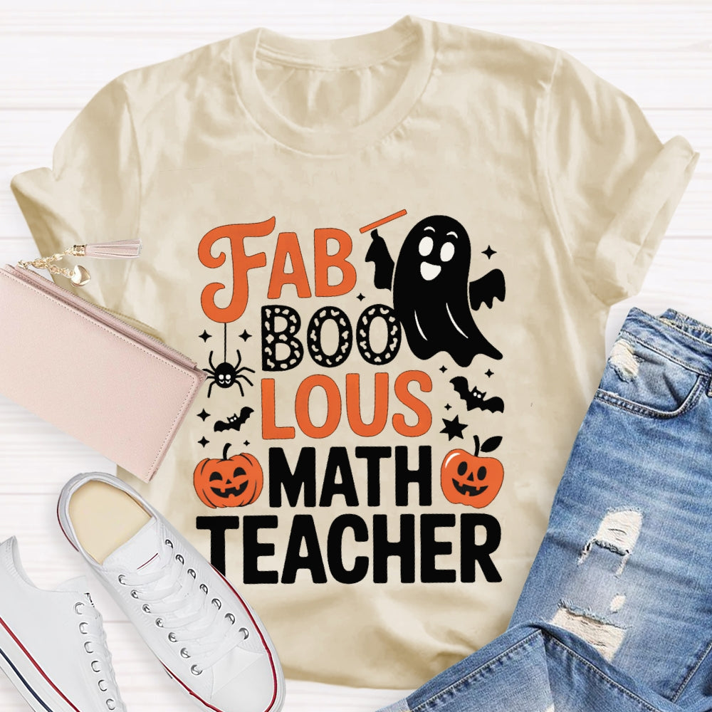 Fab Boo Lous Math Teacher Halloween T-shirt