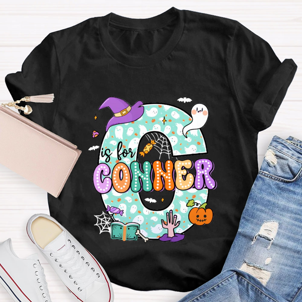 Personalized Name Halloween Ghost Element Design Letters T-Shirt