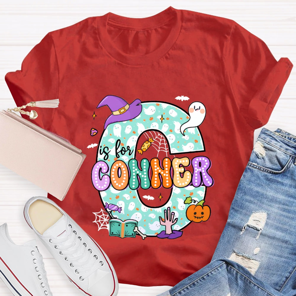 Personalized Name Halloween Ghost Element Design Letters T-Shirt