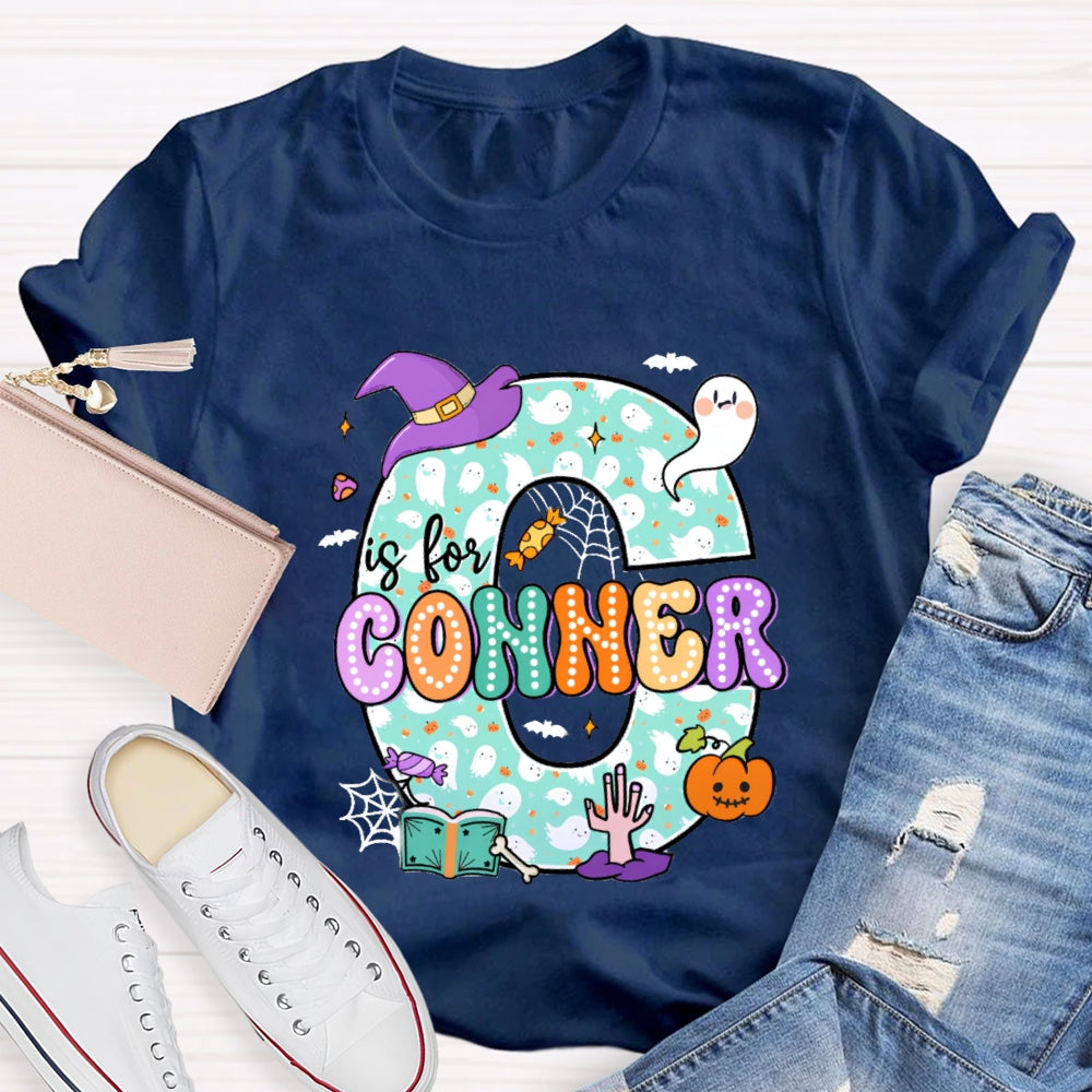 Personalized Name Halloween Ghost Element Design Letters T-Shirt