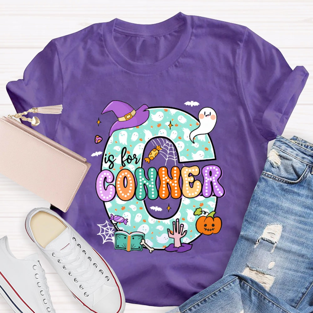 Personalized Name Halloween Ghost Element Design Letters T-Shirt
