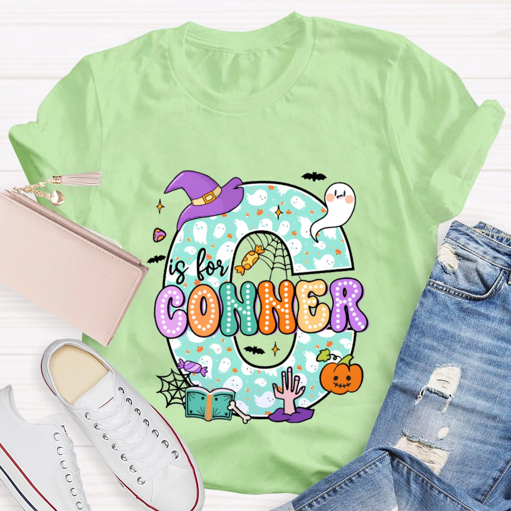 Personalized Name Halloween Ghost Element Design Letters T-Shirt