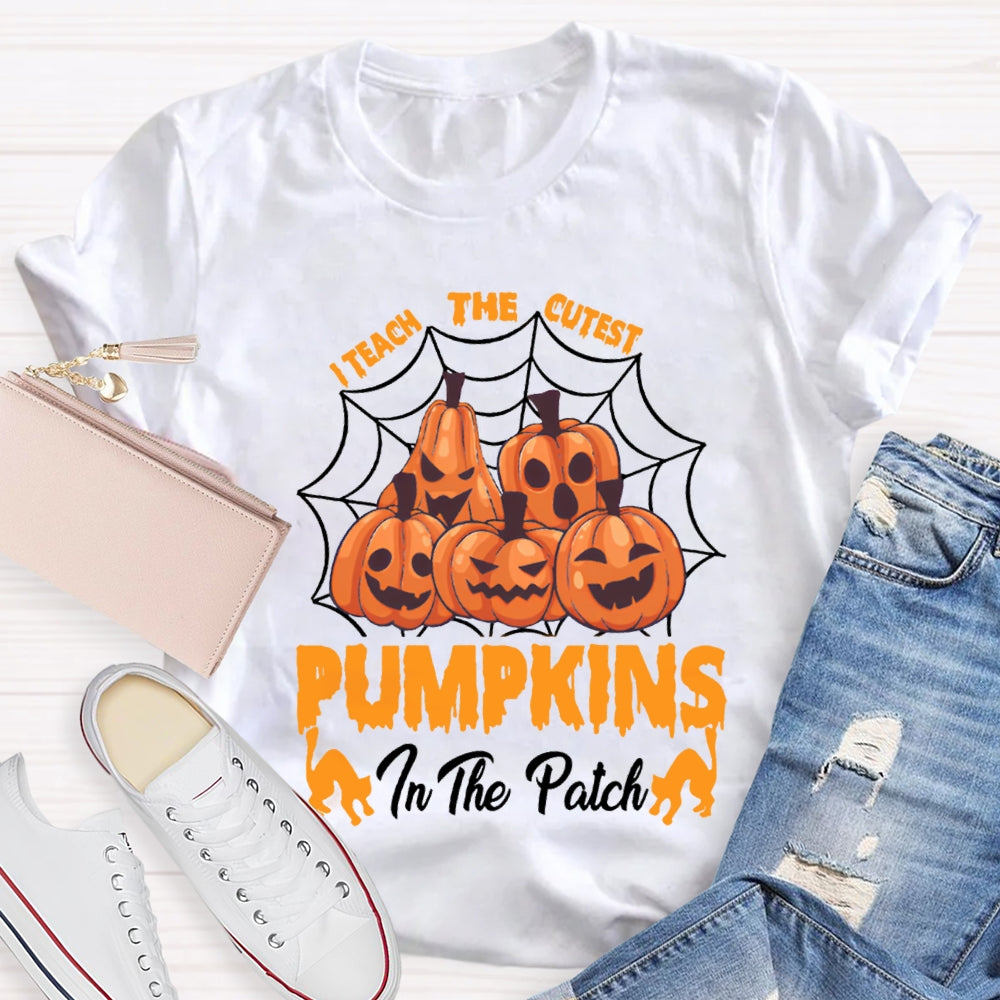 I Teach The Cutest Pumpkins Pumpkin Prints With Various Expressions T-Shirt