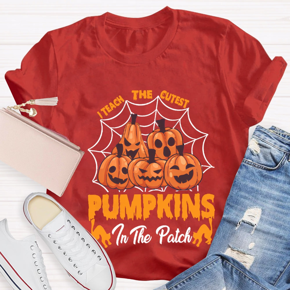 I Teach The Cutest Pumpkins Pumpkin Prints With Various Expressions T-Shirt