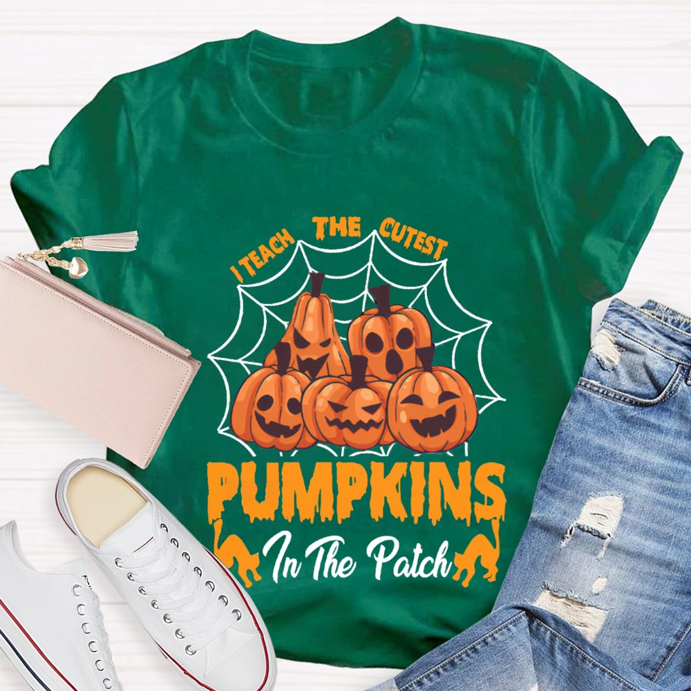 I Teach The Cutest Pumpkins Pumpkin Prints With Various Expressions T-Shirt