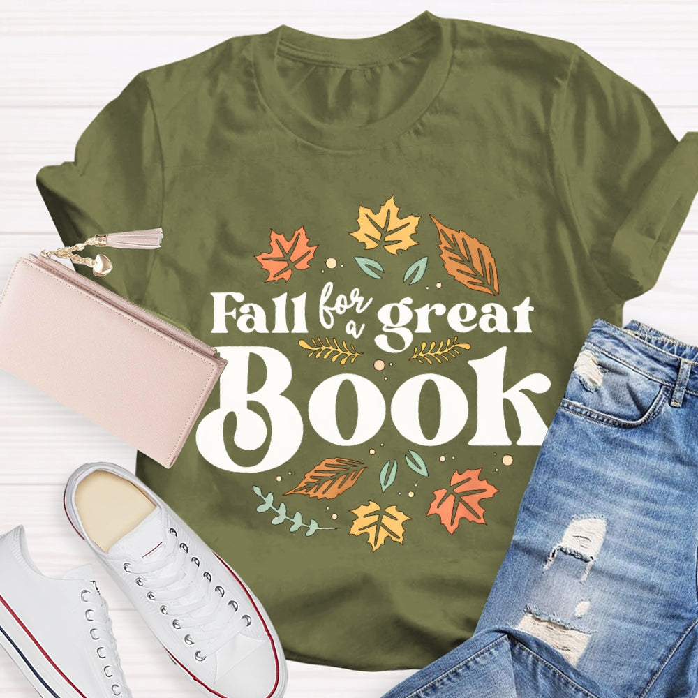 Fall For A Great Book Colorful Leaves T-shirt