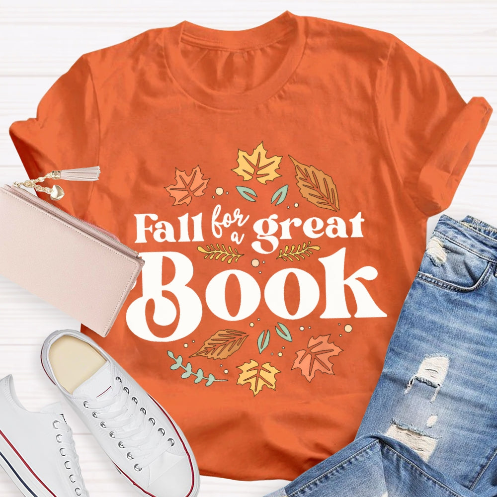 Fall For A Great Book Colorful Leaves T-shirt