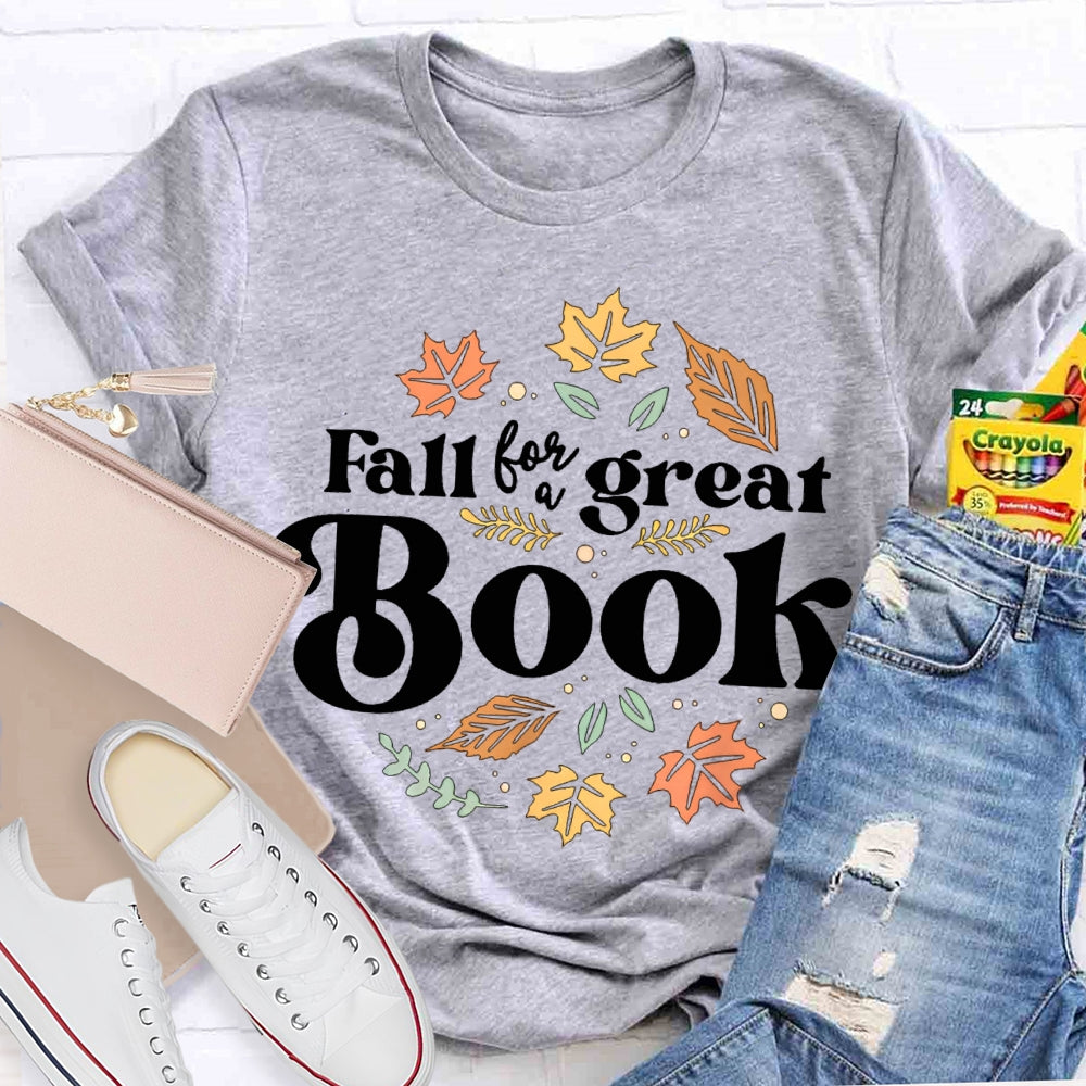 Fall For A Great Book Colorful Leaves T-shirt