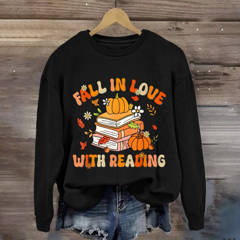 Fall In Love With Reading Pumpkin Books sweatshirt