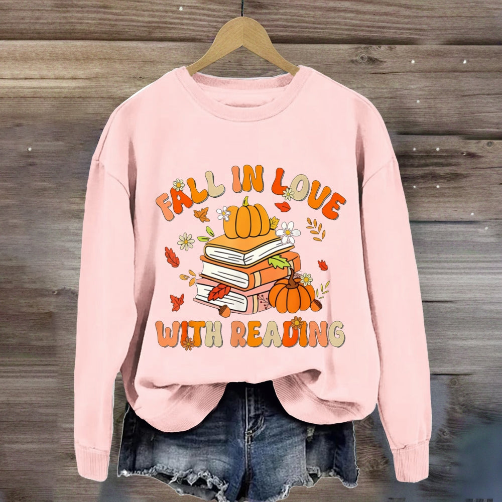 Fall In Love With Reading Pumpkin Books sweatshirt