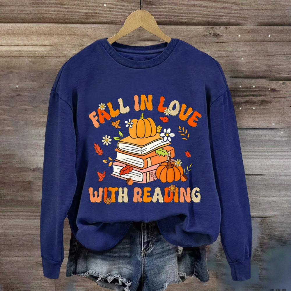 Fall In Love With Reading Pumpkin Books sweatshirt
