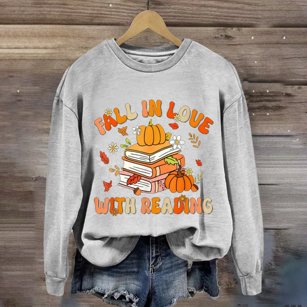 Fall In Love With Reading Pumpkin Books sweatshirt