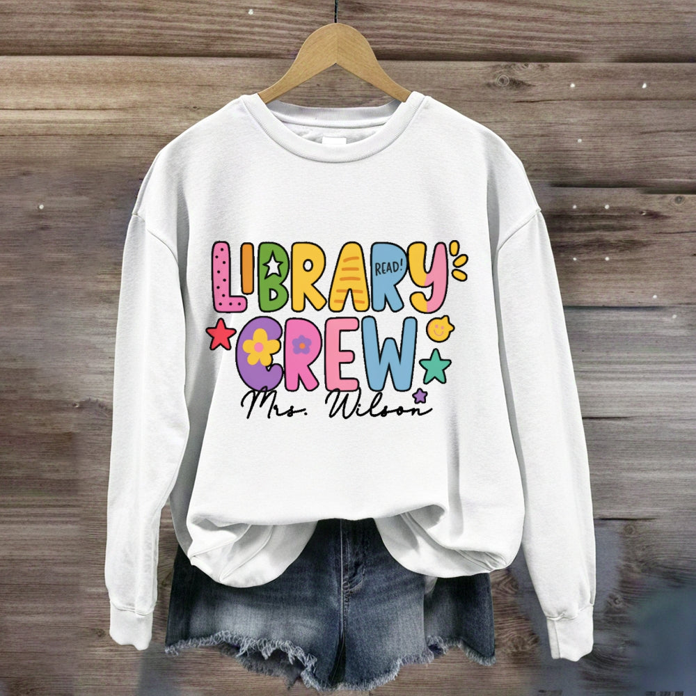 Personalized Name Library Crew sweatshirt