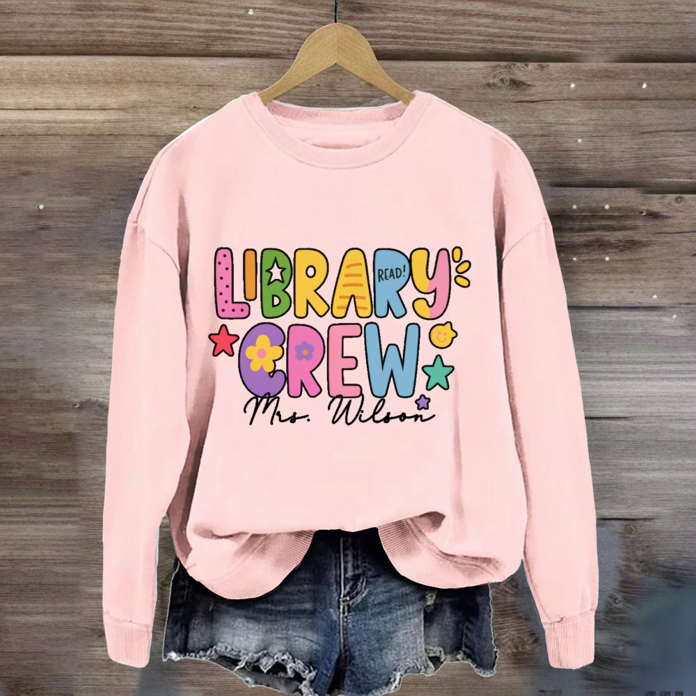Personalized Name Library Crew sweatshirt