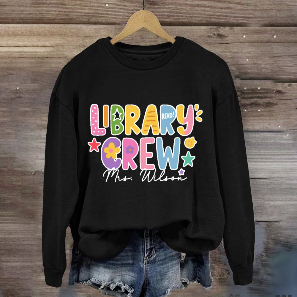 Personalized Name Library Crew sweatshirt