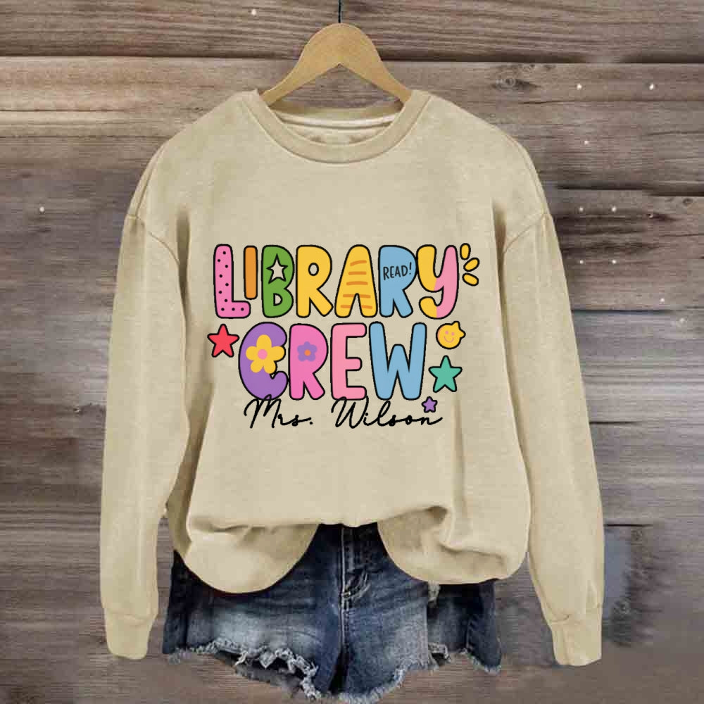 Personalized Name Library Crew sweatshirt