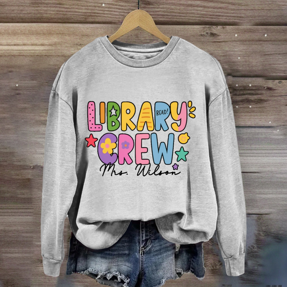 Personalized Name Library Crew sweatshirt