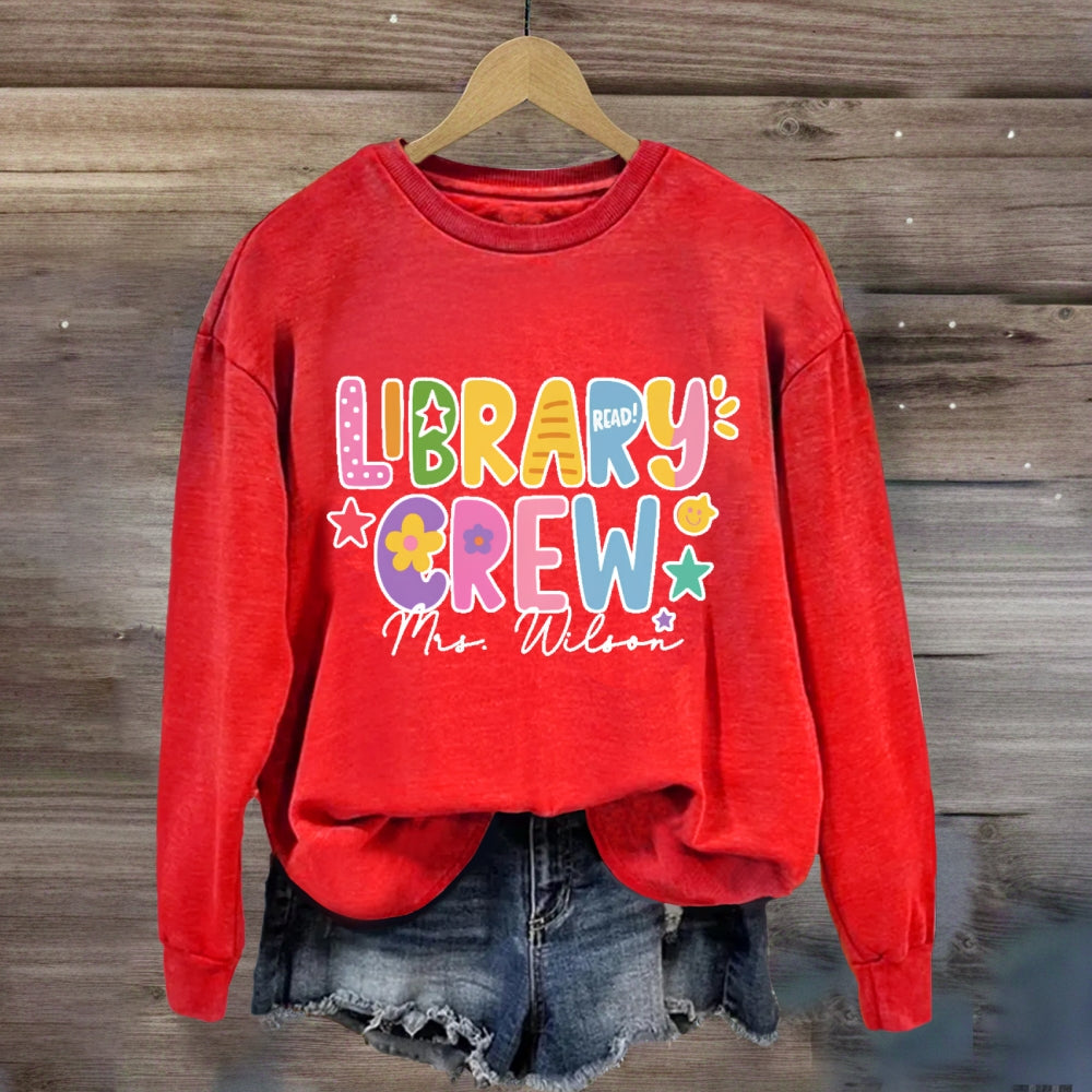 Personalized Name Library Crew sweatshirt