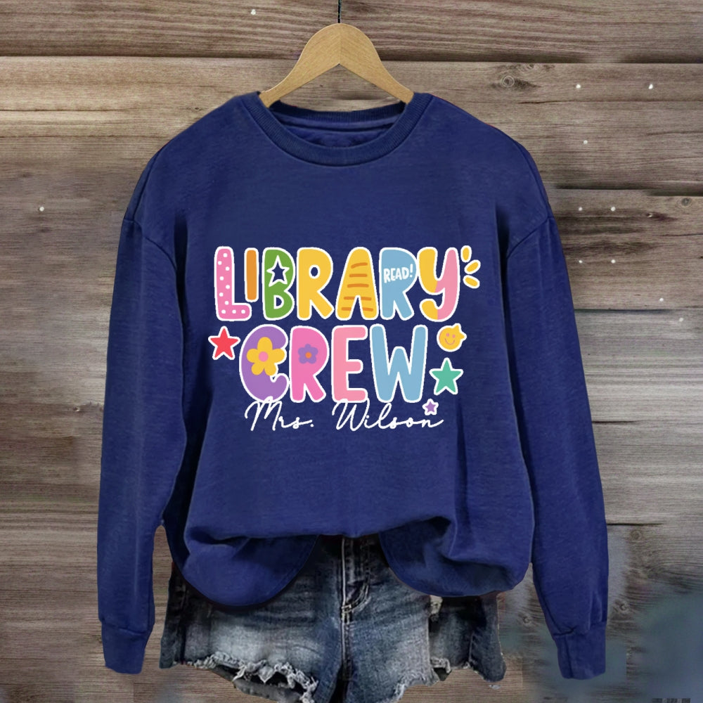 Personalized Name Library Crew sweatshirt