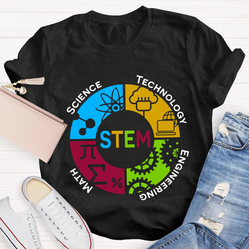 STEM Teacher Color Subject Components T-Shirt