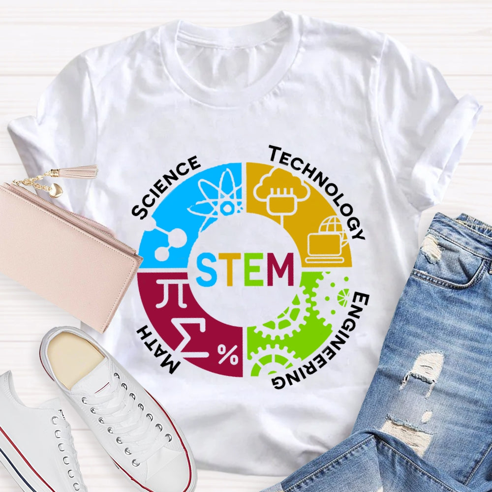 STEM Teacher Color Subject Components T-Shirt