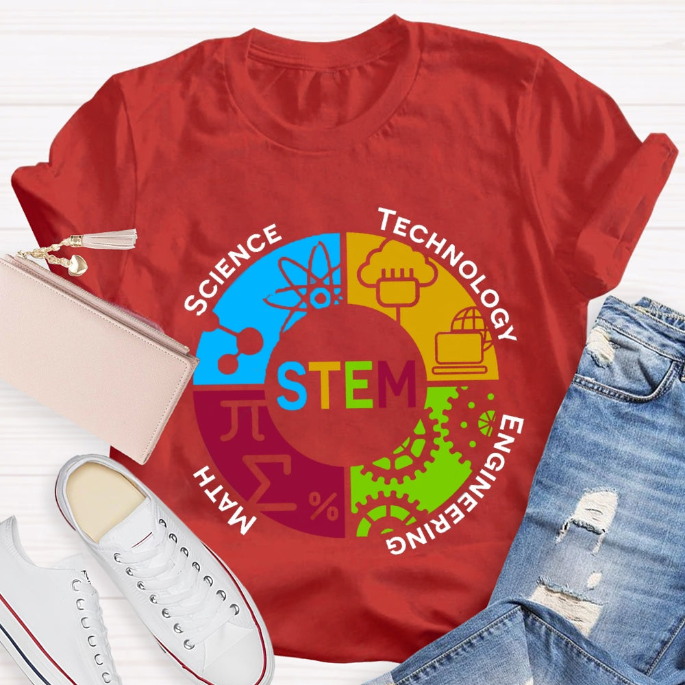 STEM Teacher Color Subject Components T-Shirt