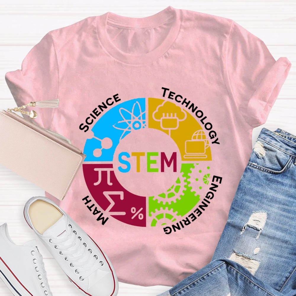 STEM Teacher Color Subject Components T-Shirt