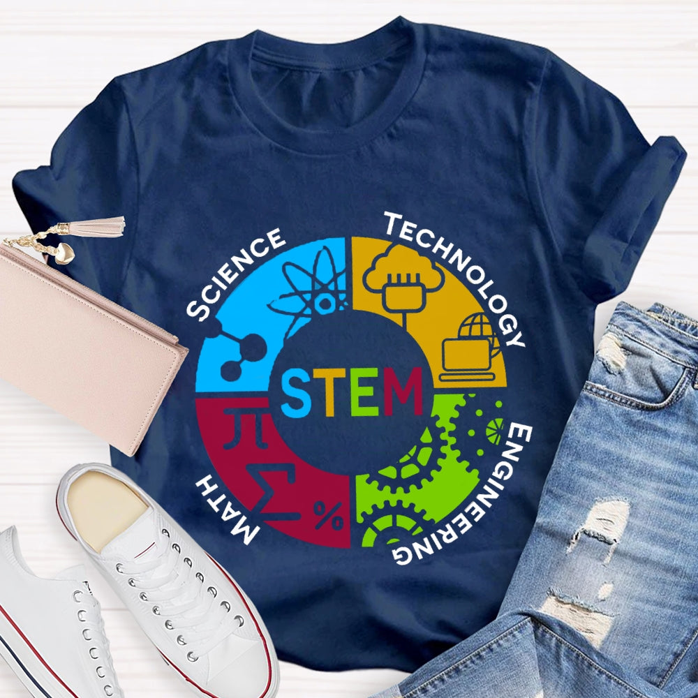STEM Teacher Color Subject Components T-Shirt