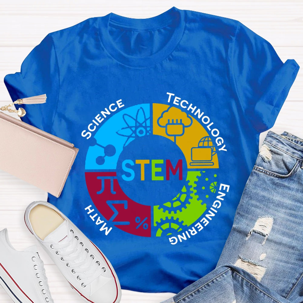 STEM Teacher Color Subject Components T-Shirt