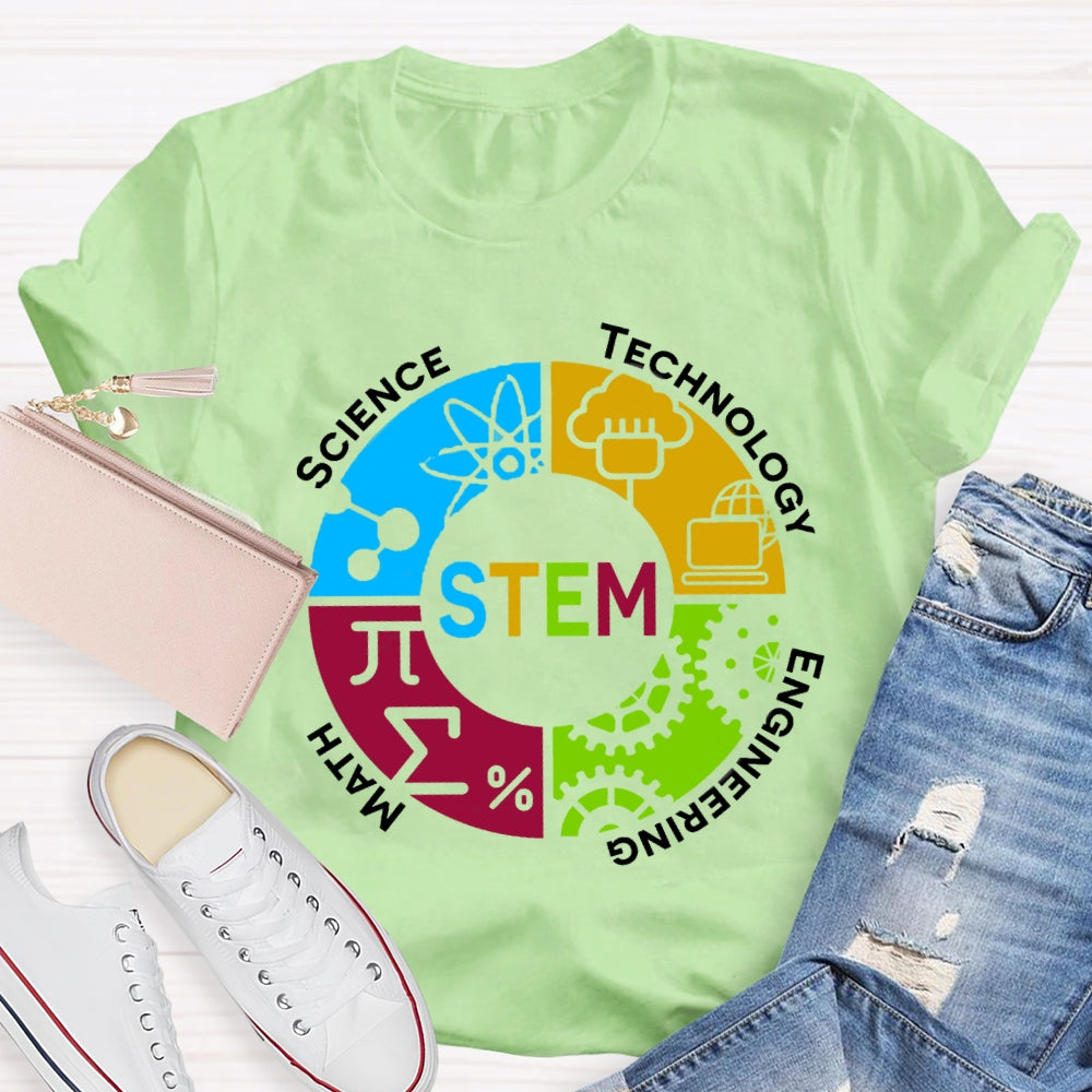 STEM Teacher Color Subject Components T-Shirt